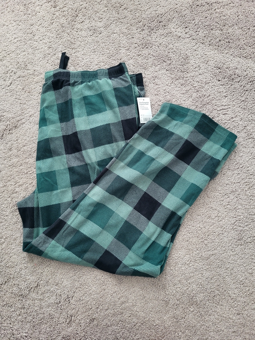 Kohl's Green and Black Plaid Microfleece Pajama Pants